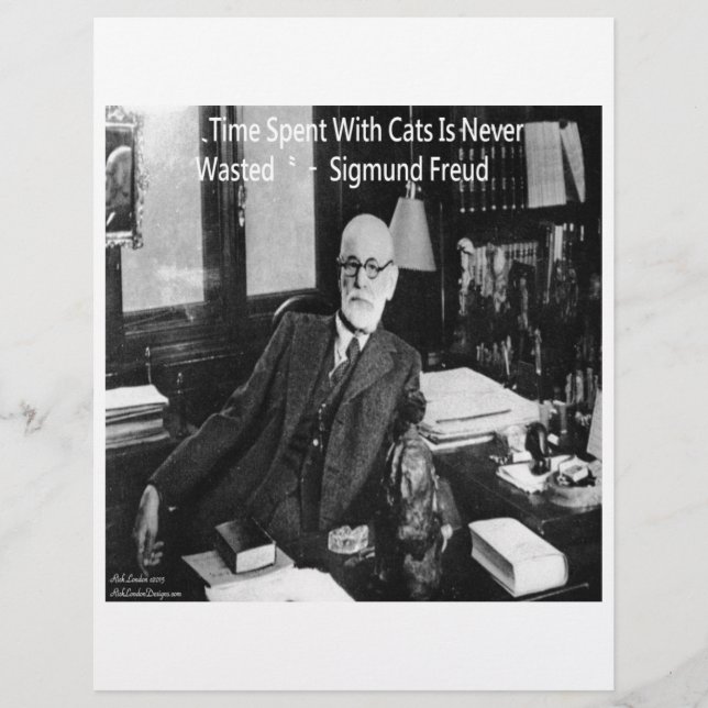 Sigmund Freud på hans kontor & Roligt kattcitat (Framsida)