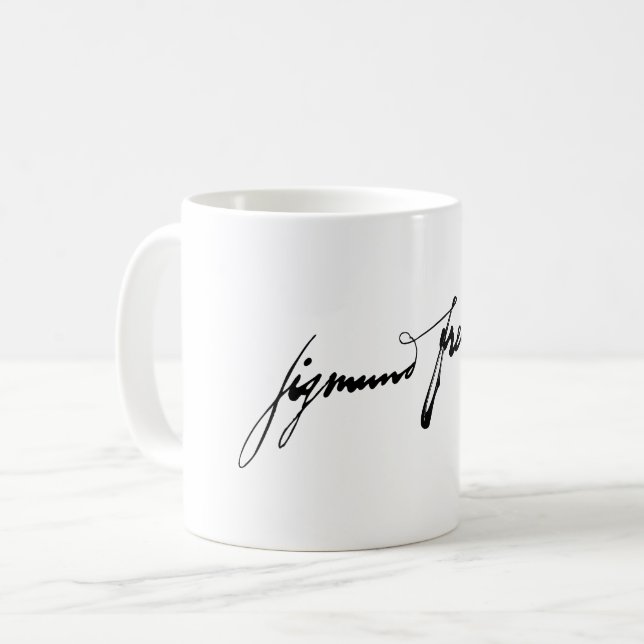 Sigmund Freud signatur autograf berömd historia Kaffemugg (Framsida vänster)