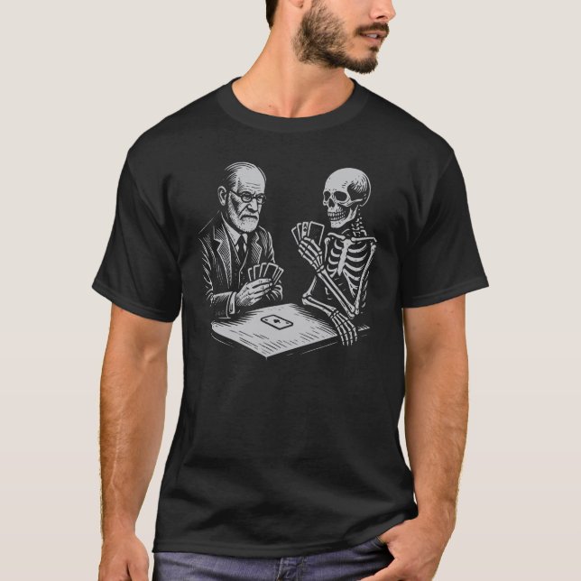Sigmund Freud spelar kort med döden T Shirt (Framsida)
