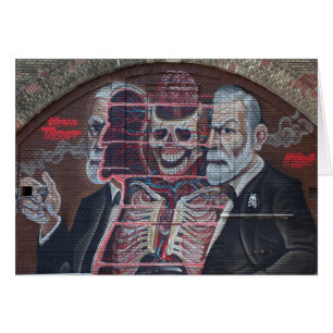 Sigmund Freud Street Art Hälsningskort