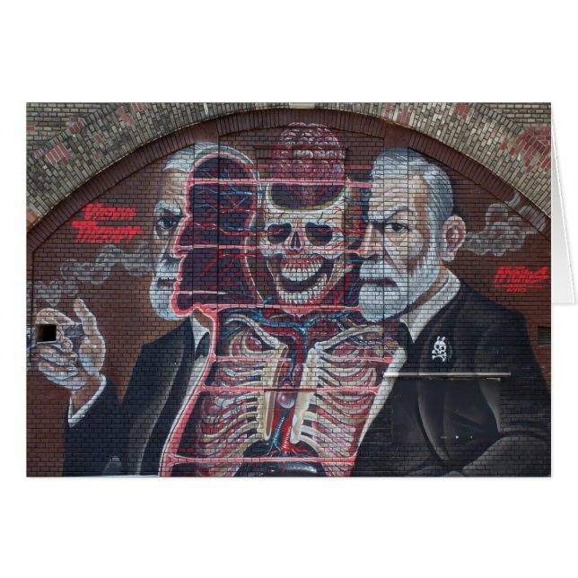 Sigmund Freud Street Art Hälsningskort (Framsidan Horizontal)