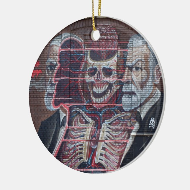 Sigmund Freud Street Art Julgransprydnad Keramik (Vänster)