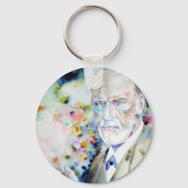 SIGMUND FREUD - vattenfärgen porträtt.2 Nyckelring (Framsida)