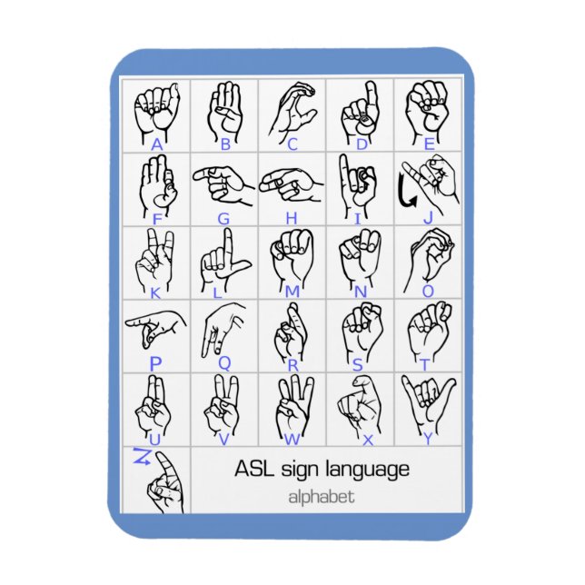 SIGN LANGUAGE ALPHABET magnet (Vertikal)