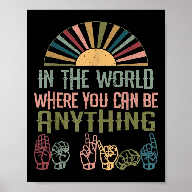 Sign Language Deaf Awareness Kindness Asl Language Poster (Framsidan)