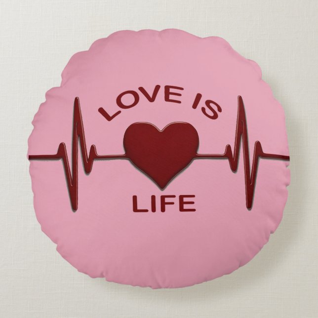 Sign of love rund kudde (Framsidan)