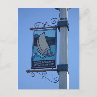 Sign - Stearns Wharf, Santa Barbara, CA Vykort