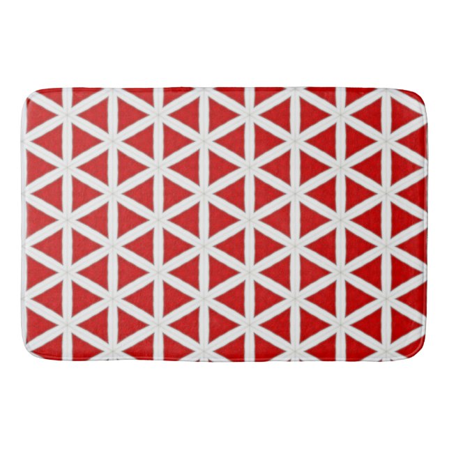 Signal Flux – Red & White Modern Design Badrumsmatta (Framsidan)