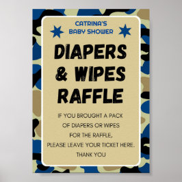Signal för Blue Camo Baby Shower Poster