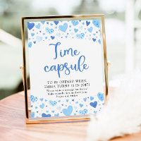 Signal för Blue Hearts Time Capsule Baby Shower