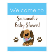 Signal för Cute Brown Puppy Baby Shower