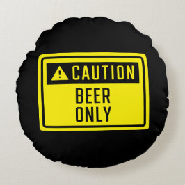 Signal för endast varningsöl rund kudde