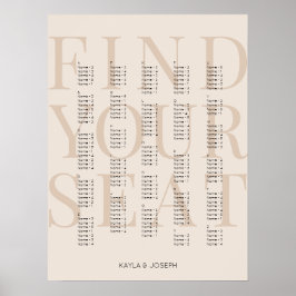 Signal för enkelt höjdpunktsdiagram i Beige Alfabe Poster