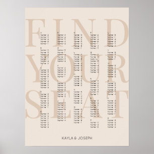 Signal för enkelt höjdpunktsdiagram i Beige Alfabe Poster