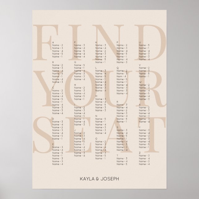 Signal för enkelt höjdpunktsdiagram i Beige Alfabe Poster (Framsidan)