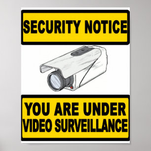 Signal för säkerhetsmeddelande om videoövervakning poster