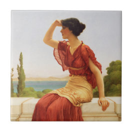Signal Godward Woman Porträtt Vintage Art Kakelplatta