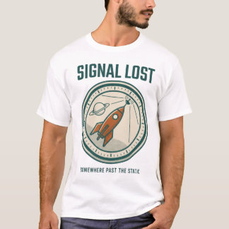 Signal Lost Retro Rocket Mission Patch T-shirt