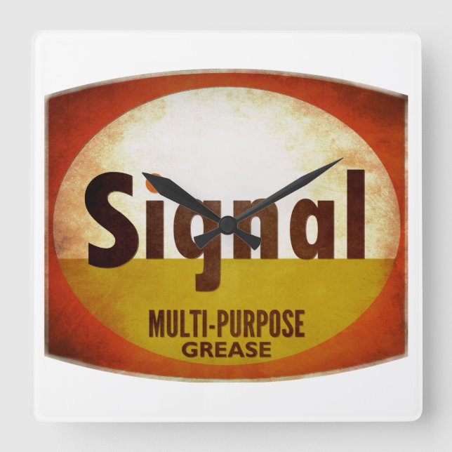 Signal Multi-Purpose Grease vintage skylt klocka (Framsida)