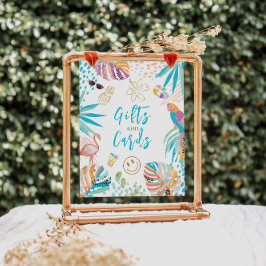 Signal om charmerande tropisk tema poster