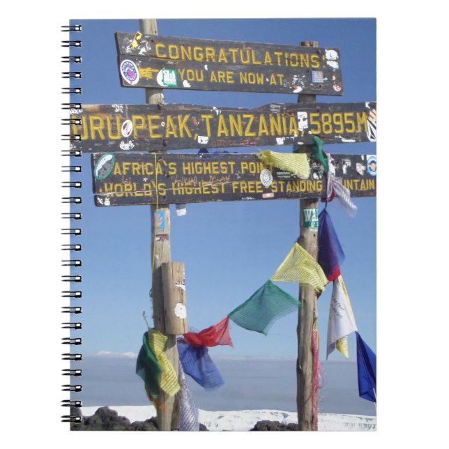 Signal om toppmötet i Kilimanjaro kenya Anteckningsbok (Framsidan)