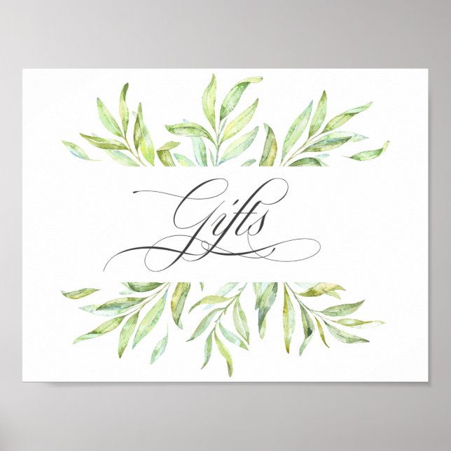 Signal om väderfärg Greenery Wedding Gifts Poster (Framsidan)