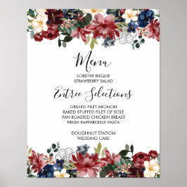 Signal på menyn Burgundy Navy Poster