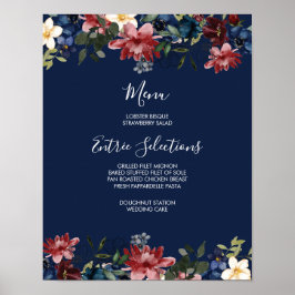 Signal på menyn Burgundy Navy Poster