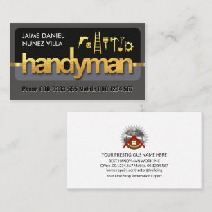 Signalen guld Handyman Verktyg Visitkort