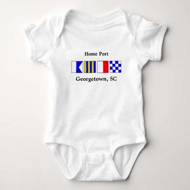 Signalera flaggaport av den Georgetown babyen Tee Shirt (Framsida)