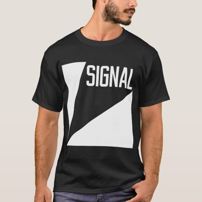 Signalera tecknadT-tröja - svart T Shirt (Framsida)