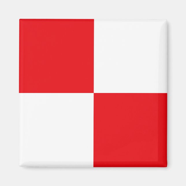 Signalflagg bokstav U (Uniform) Magnet (Framsidan)