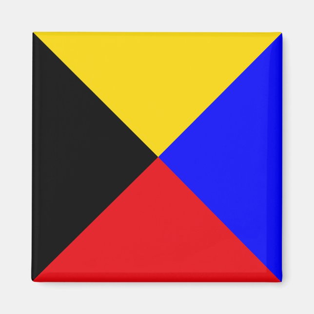 Signalflagga Bokstav Z (Zulu) Magnet (Framsidan)
