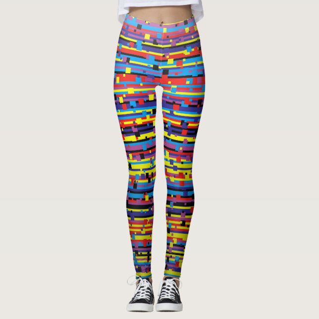 Signalförlust Noise Mönster Leggings (Framsida)