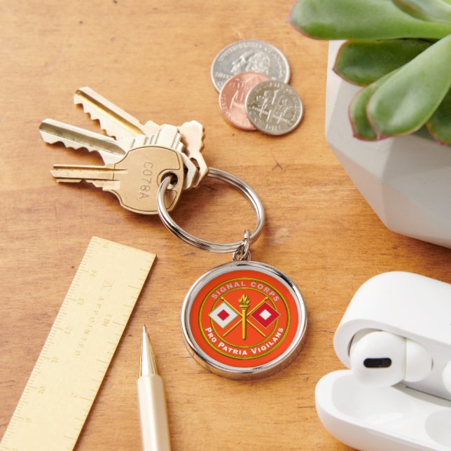 Signalkår Rund Silverfärgad Nyckelring (Skrivbord)