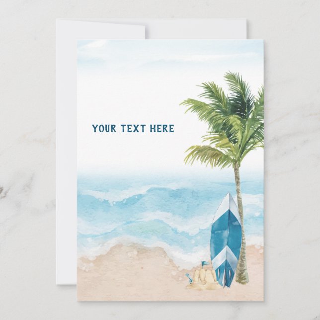 Signalkort för blå återloppssignal för Surfa Inbjudningar (Framsida)