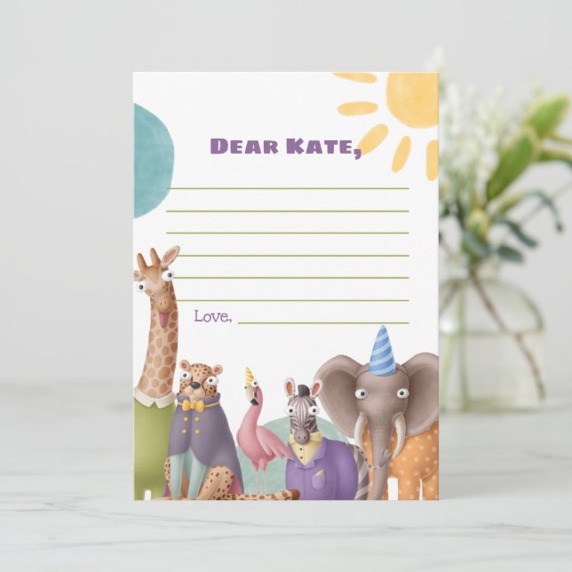 Signalkort för Zoo Animals-tidrapport Kort (Stående Fram)