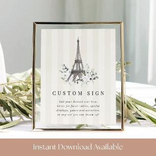 Signalmall för Paris Bloom Möhippa Anpassningsbar Poster