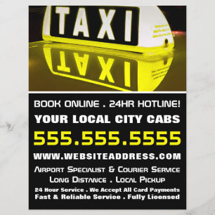 Signalreflektion i Taxi, Taxi CAB-firma och Prisar Reklamblad