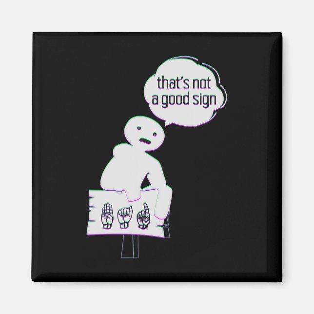 Signalspråk ASL American Hand Talking Awareness Magnet (Framsidan)
