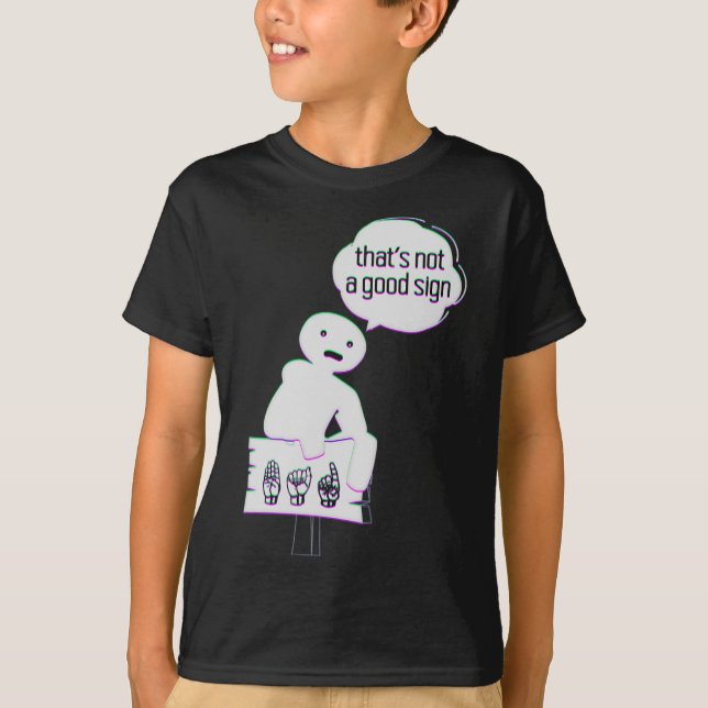 Signalspråk ASL American Hand Talking Awareness T Shirt (Framsida)