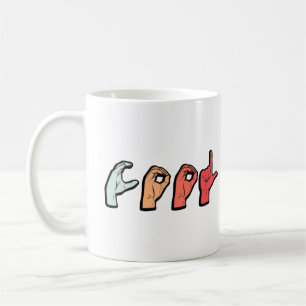 Signalspråk - Ord ASL - Döv Kultur Kaffemugg