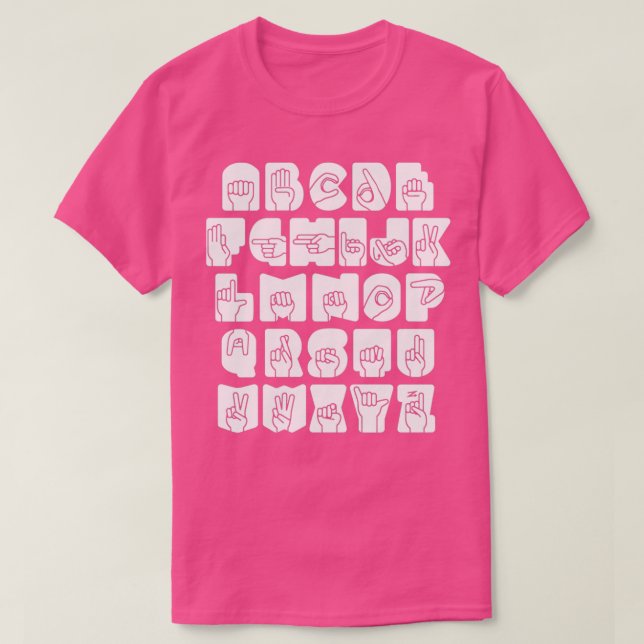 Signalspråksalfabet ASL 1 T Shirt (Design framsida)