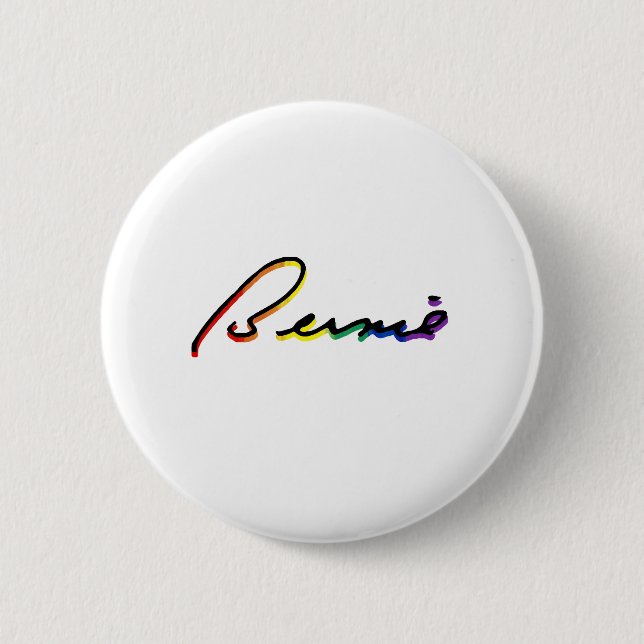 Signatur Bernie Sanders Pride Rainbow - HBTQ Poli Knapp (Framsida)