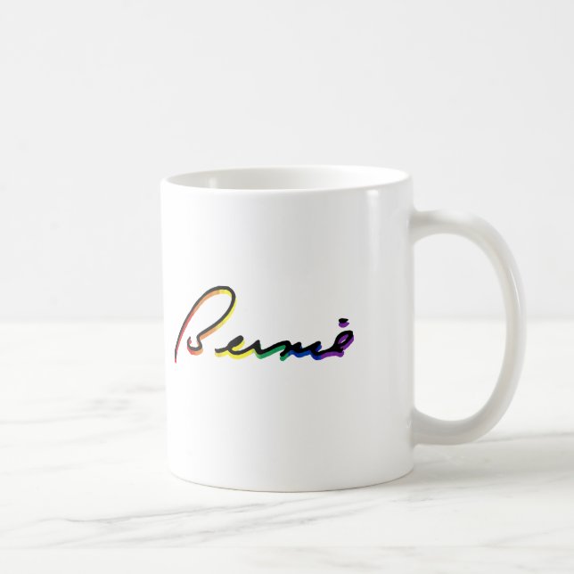 Signatur Bernie Sanders Pride Regnbåge - LGBT Poli Kaffemugg (Höger)
