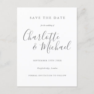 Signatur Bröllop Save the Date-kort Meddelande Vykort