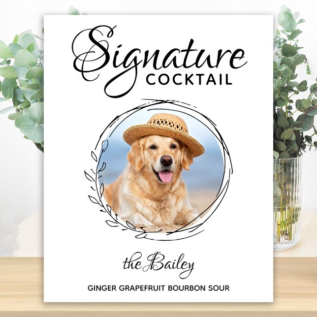 Signatur Cocktail Foto Hund Bar Pet Bröllop Poster (Skapare uppladdad)