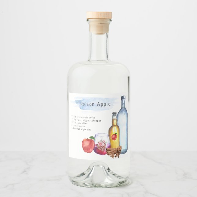 Signatur Cocktail Recept Bröllopspresent Etikett (Framsida)