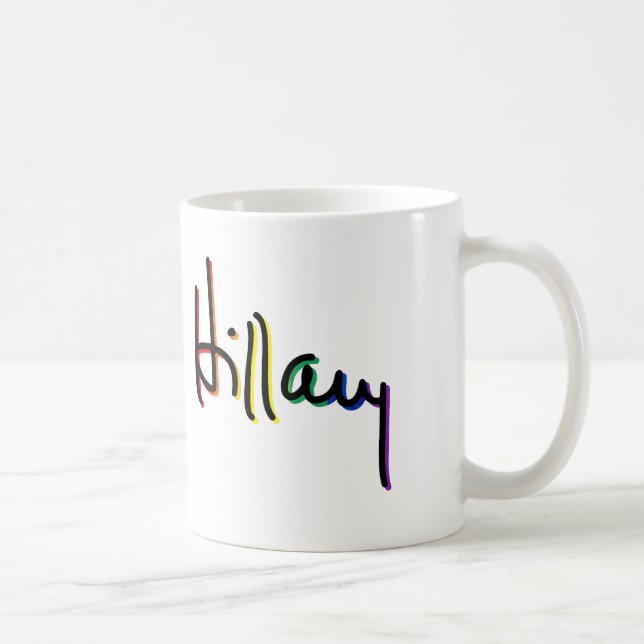 Signatur Hillary Clinton Pride Regnbåge - HBTQ Pol Kaffemugg (Höger)