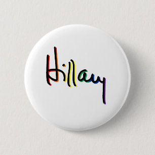 Signatur Hillary Clinton Pride Regnbåge - HBTQ Pol Knapp